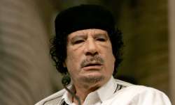File photo of late Libyan leader Moammar Gaddafi.