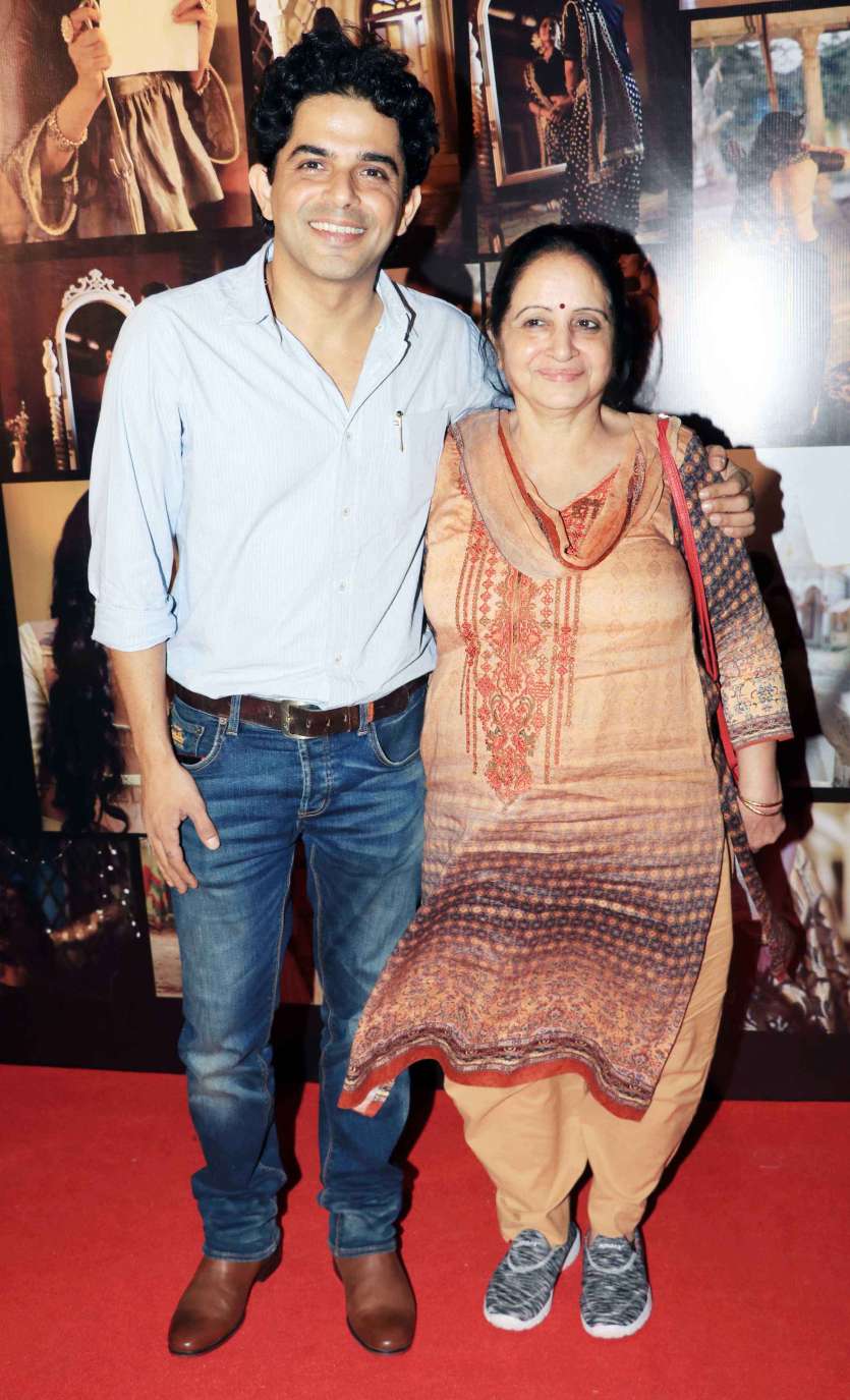 Raj Singh Arora with his mother at Neerusha Nikhat brand launch party.