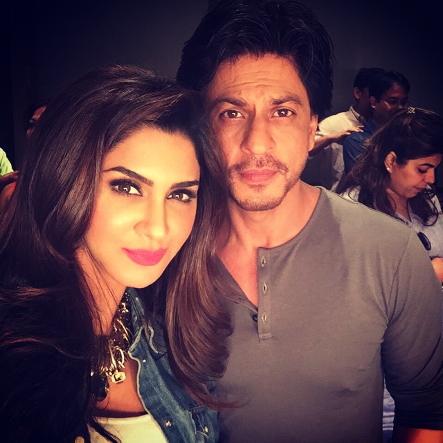 She shared a picture with Shah Rukh Khan from the sets where they were shooting for an advertisement. 